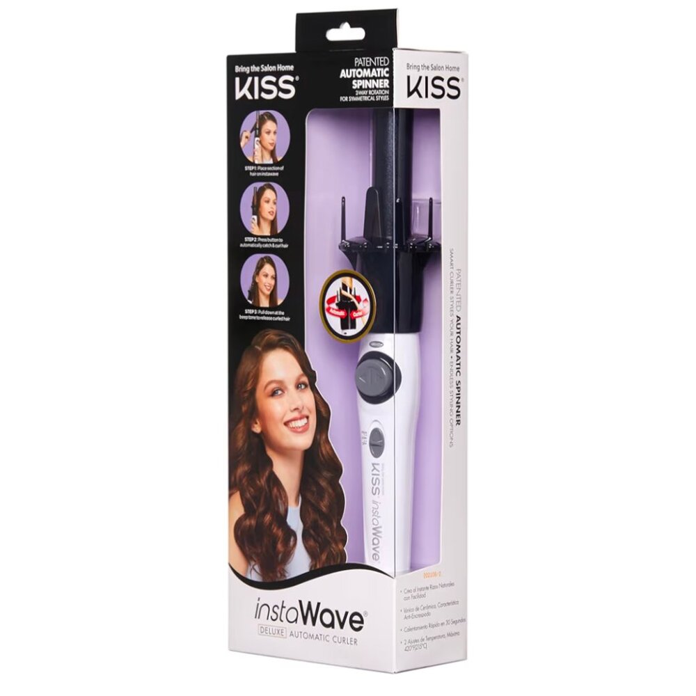 Kiss Automatic Spinning Hair Curler, New In Box